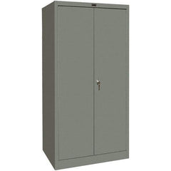 Hallowell - 4 Shelf Combination Storage Cabinet - Steel, 36" Wide x 18" Deep x 72" High, Gray - Apex Tool & Supply