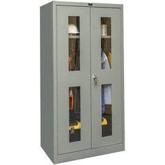 Hallowell - 1 Shelf Wardrobe Storage Cabinet - Steel, 36" Wide x 18" Deep x 72" High, Gray - Apex Tool & Supply