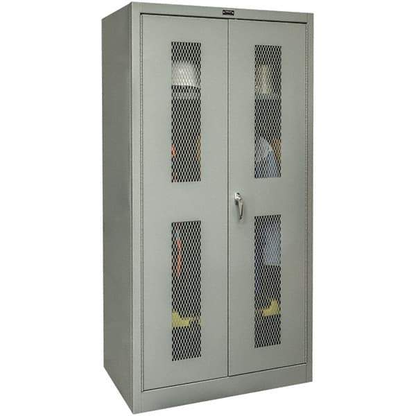 Hallowell - 1 Shelf Wardrobe Storage Cabinet - Steel, 48" Wide x 18" Deep x 72" High, Gray - Apex Tool & Supply