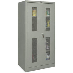 Hallowell - 4 Shelf Combination Storage Cabinet - Steel, 48" Wide x 18" Deep x 72" High, Gray - Apex Tool & Supply