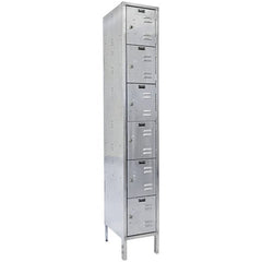 Hallowell - 6 Door, 6 Tier, Stainless Steel Locker - Apex Tool & Supply