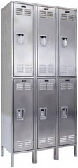 Hallowell - 6 Door, 2 Tier, Stainless Steel Locker - Apex Tool & Supply