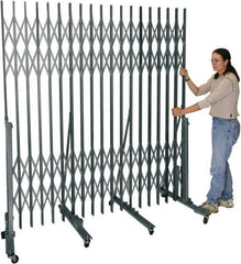 Hallowell - 6.54' High Portable Traffic Control Gate - Steel, Silver - Apex Tool & Supply