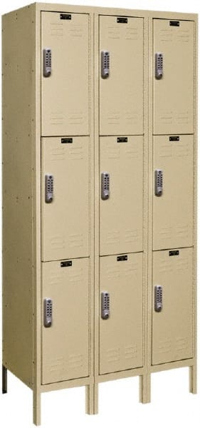 Hallowell - 9 Door, 3 Tier, Electronic Access Lockers - Apex Tool & Supply