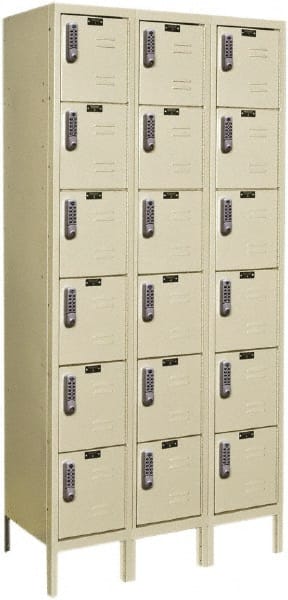 Hallowell - 18 Door, 6 Tier, Electronic Access Lockers - Apex Tool & Supply