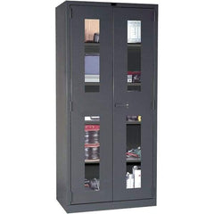 Hallowell - 4 Shelf Locking Storage Cabinet - Steel, 36" Wide x 24" Deep x 78" High, Gray - Apex Tool & Supply