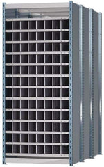 Hallowell - 96 Bin Heavy-Duty Deep Bin Industrial Shelving - 36 Inch Overall Width x 72 Inch Overall Depth x 87 Inch Overall Height, Blue and Platinum Steel Bins - Apex Tool & Supply