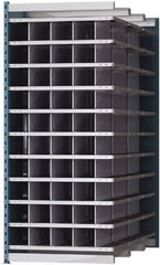 Hallowell - 50 Bin Heavy-Duty Deep Bin Industrial Shelving - 36 Inch Overall Width x 72 Inch Overall Depth x 87 Inch Overall Height, Blue and Platinum Steel Bins - Apex Tool & Supply