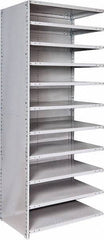 Hallowell - 11 Shelf, 500 Lb. Capacity, Closed Shelving Add-On Unit - 36 Inch Wide x 24 Inch Deep x 87 Inch High, Platinum - Apex Tool & Supply