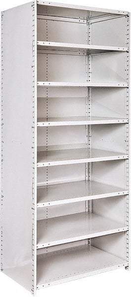 Hallowell - 8 Shelf, 500 Lb. Capacity, Closed Shelving Starter Unit - 36 Inch Wide x 24 Inch Deep x 87 Inch High, Platinum - Apex Tool & Supply