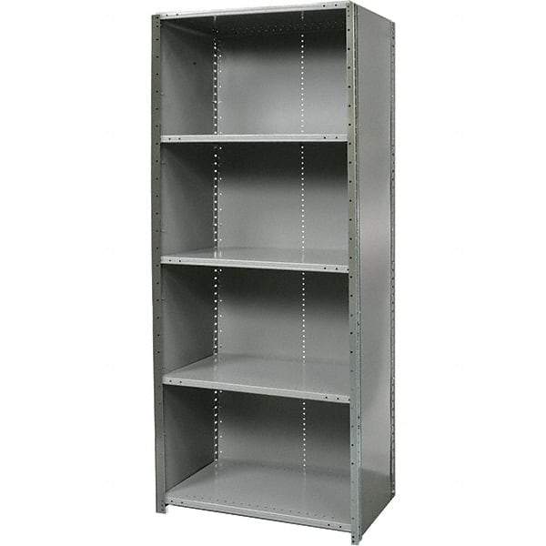 Hallowell - 5 Shelf, 500 Lb. Capacity, Free Standing Closed Shelving - 36 Inch Wide x 18 Inch Deep x 87 Inch High, Gray - Apex Tool & Supply