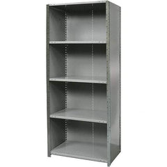Hallowell - 5 Shelf, 500 Lb. Capacity, Free Standing Closed Shelving - 36 Inch Wide x 18 Inch Deep x 87 Inch High, Gray - Apex Tool & Supply