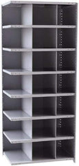 Hallowell - 21 Bin Closed Industrial Bin Shelving - 36 Inch Overall Width x 24 Inch Overall Depth x 87 Inch Overall Height, Gray Metal Bins - Apex Tool & Supply