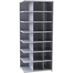 Hallowell - 21 Bin Closed Industrial Bin Shelving - 36 Inch Overall Width x 12 Inch Overall Depth x 87 Inch Overall Height, Gray Metal Bins - Apex Tool & Supply
