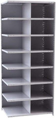 Hallowell - 14 Bin Closed Industrial Bin Shelving - 36 Inch Overall Width x 24 Inch Overall Depth x 87 Inch Overall Height, Gray Metal Bins - Apex Tool & Supply