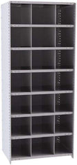 Hallowell - 21 Bin Closed Industrial Bin Shelving - 36 Inch Overall Width x 24 Inch Overall Depth x 87 Inch Overall Height, Gray Metal Bins - Apex Tool & Supply