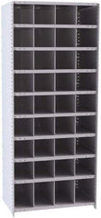 Hallowell - 36 Bin Closed Industrial Bin Shelving - 36 Inch Overall Width x 24 Inch Overall Depth x 87 Inch Overall Height, Gray Metal Bins - Apex Tool & Supply