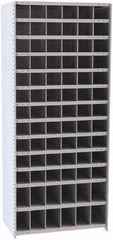 Hallowell - 78 Bin Closed Industrial Bin Shelving - 36 Inch Overall Width x 24 Inch Overall Depth x 87 Inch Overall Height, Gray Metal Bins - Apex Tool & Supply