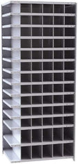 Hallowell - 78 Bin Closed Industrial Bin Shelving - 36 Inch Overall Width x 24 Inch Overall Depth x 87 Inch Overall Height, Gray Metal Bins - Apex Tool & Supply
