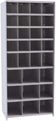 Hallowell - 29 Bin Closed Industrial Bin Shelving - 36 Inch Overall Width x 24 Inch Overall Depth x 87 Inch Overall Height, Gray Metal Bins - Apex Tool & Supply