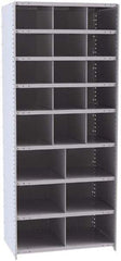 Hallowell - 21 Bin Closed Industrial Bin Shelving - 36 Inch Overall Width x 24 Inch Overall Depth x 87 Inch Overall Height, Gray Metal Bins - Apex Tool & Supply