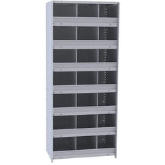 Hallowell - 21 Bin Closed Industrial Bin Shelving - 36 Inch Overall Width x 12 Inch Overall Depth x 87 Inch Overall Height, Gray Metal Bins - Apex Tool & Supply