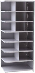 Hallowell - 16 Bin Closed Industrial Bin Shelving - 36 Inch Overall Width x 24 Inch Overall Depth x 87 Inch Overall Height, Gray Metal Bins - Apex Tool & Supply