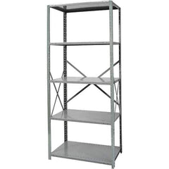Hallowell - 5 Shelf Starter Heavy-Duty Open Steel Shelving - 800 Lb Capacity, 36" Wide x 87" High x 12" Deep, Gray - Apex Tool & Supply