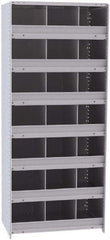 Hallowell - 21 Bin Closed Industrial Bin Shelving - 36 Inch Overall Width x 24 Inch Overall Depth x 87 Inch Overall Height, Gray Metal Bins - Apex Tool & Supply