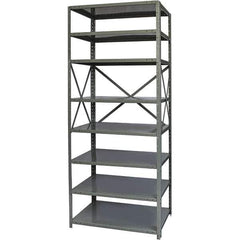 Hallowell - 8 Shelf Starter Heavy-Duty Open Steel Shelving - 500 Lb Capacity, 48" Wide x 87" High x 24" Deep, Gray - Apex Tool & Supply