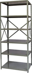Hallowell - 6 Shelf Starter Heavy-Duty Open Steel Shelving - 800 Lb Capacity, 36" Wide x 87" High x 24" Deep, Gray - Apex Tool & Supply