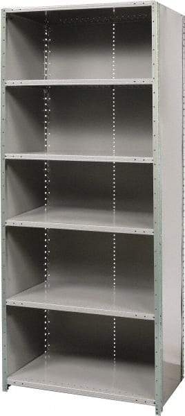 Hallowell - 6 Shelf, 800 Lb. Capacity, Free Standing Closed Shelving - 36 Inch Wide x 24 Inch Deep x 87 Inch High, Gray - Apex Tool & Supply
