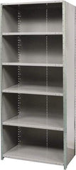 Hallowell - 6 Shelf, 800 Lb. Capacity, Free Standing Closed Shelving - 36 Inch Wide x 24 Inch Deep x 87 Inch High, Gray - Apex Tool & Supply