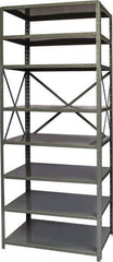 Hallowell - 8 Shelf Starter Heavy-Duty Open Steel Shelving - 800 Lb Capacity, 36" Wide x 87" High x 24" Deep, Gray - Apex Tool & Supply
