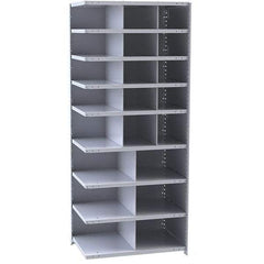 Hallowell - 21 Bin Closed Industrial Bin Shelving - 36 Inch Overall Width x 12 Inch Overall Depth x 87 Inch Overall Height, Gray Metal Bins - Apex Tool & Supply