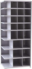 Hallowell - 29 Bin Closed Industrial Bin Shelving - 36 Inch Overall Width x 24 Inch Overall Depth x 87 Inch Overall Height, Gray Metal Bins - Apex Tool & Supply