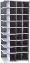 Hallowell - 36 Bin Closed Industrial Bin Shelving - 36 Inch Overall Width x 24 Inch Overall Depth x 87 Inch Overall Height, Gray Metal Bins - Apex Tool & Supply