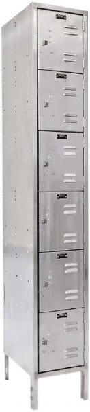 Hallowell - 6 Door, 6 Tier, Stainless Steel Locker - Apex Tool & Supply