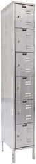 Hallowell - 6 Door, 6 Tier, Stainless Steel Locker - Apex Tool & Supply