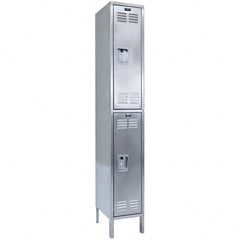 Hallowell - 2 Door, 2 Tier, Stainless Steel Locker - Apex Tool & Supply