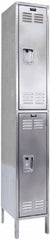 Hallowell - 2 Door, 2 Tier, Stainless Steel Locker - Apex Tool & Supply