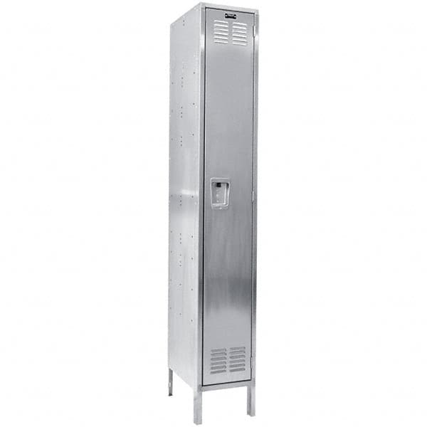 Hallowell - 1 Door, 1 Tier, Stainless Steel Locker - Apex Tool & Supply