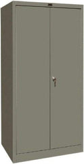Hallowell - 1 Shelf Wardrobe Storage Cabinet - Steel, 36" Wide x 24" Deep x 72" High, Gray - Apex Tool & Supply