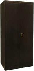 Hallowell - 4 Shelf Combination Storage Cabinet - Steel, 36" Wide x 24" Deep x 72" High, Black - Apex Tool & Supply