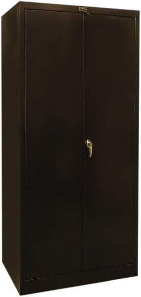 Hallowell - 4 Shelf Locking Storage Cabinet - Steel, 36" Wide x 24" Deep x 72" High, Black - Apex Tool & Supply