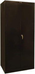 Hallowell - 4 Shelf Locking Storage Cabinet - Steel, 36" Wide x 24" Deep x 72" High, Black - Apex Tool & Supply