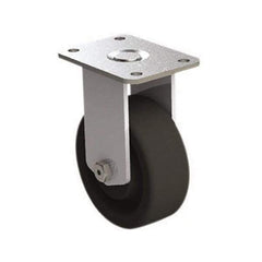 E.R. Wagner - 4" Diam x 1-1/2" Wide x 5-3/8" OAH Top Plate Mount Rigid Caster - Phenolic, 450 Lb Capacity, Roller Bearing, 2-3/4 x 3-3/4" Plate - Apex Tool & Supply