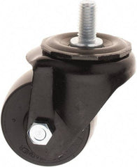 E.R. Wagner - 2-1/2" Diam x 1-3/4" Wide x 3-3/8" OAH Stem Mount Swivel Caster - Polyolefin, 300 Lb Capacity, 1/2-13 x 1" Threaded Stem - Apex Tool & Supply