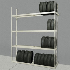 Hallowell - 6 Shelf Add-On Open Steel Shelving - 96 Lb Capacity, 60" Wide x 192" High x 42" Deep, Tan - Apex Tool & Supply