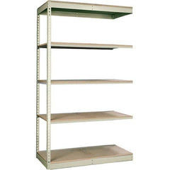 Hallowell - 5 Shelf Add-On Particle Board Open Steel Shelving - 250 Lb Capacity, 36" Wide x 84" High x 18" Deep, Tan - Apex Tool & Supply